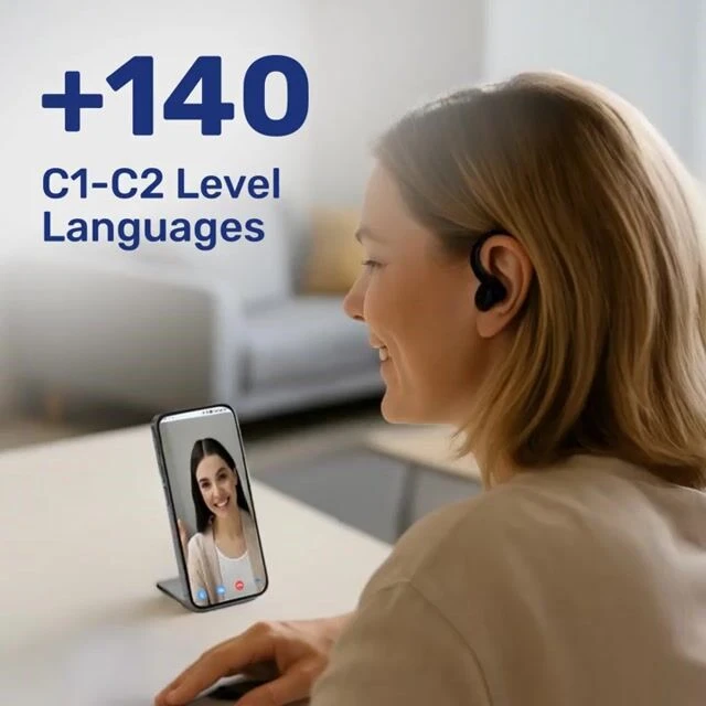 SonaBuds step 3 select languages and translation mode in the app